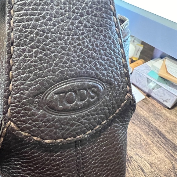 Tod's Authentic Mocassino Zip tote Bag Brown RARE Made IN Italy - Picture 7 of 10